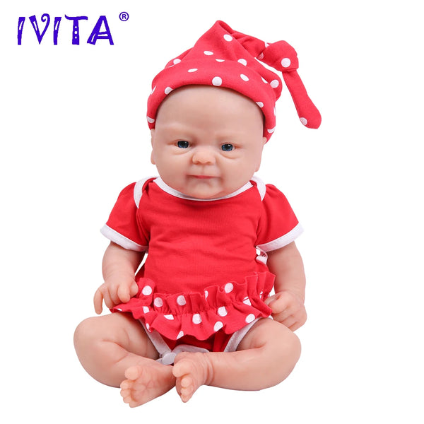 "Amelia" – 14" Full Silicone Reborn Baby Girl Doll with Weighted Body & Interchangeable Eyes