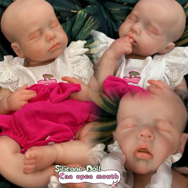 "Loulou" – 18" Full Silicone Reborn Baby Doll with Open Mouth & Customizable Paint Finish
