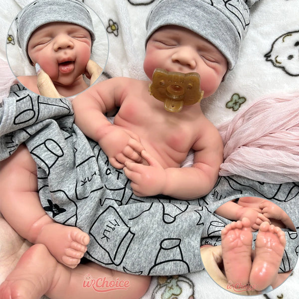 "Pascale" – 18.5" Full Silicone Reborn Baby Doll with Open Mouth, Lifelike Skin & Realistic Weight (Girl or Boy)